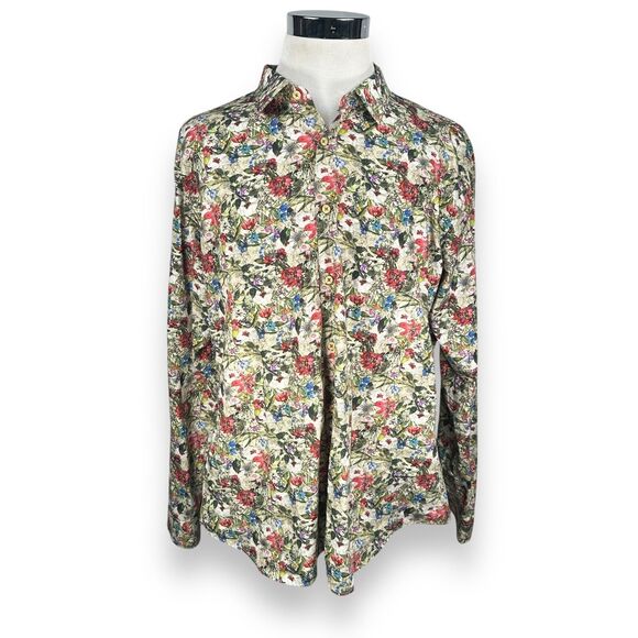 Jared Lang Floral Shirt Men’s 3XL XXXL Multicolor Long Sleeve Button Up Cotton - Picture 1 of 10